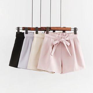 Plain Bow Accent Shorts