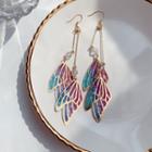 Alloy Butterfly Dangle Earring 1 Pair - Gold & Blue & Purple - One Size