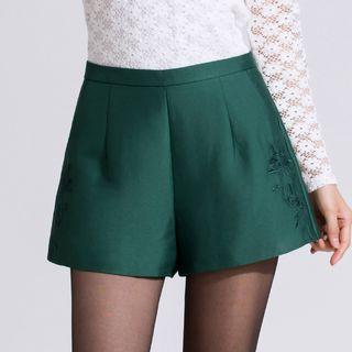 Embroidered A-line Shorts