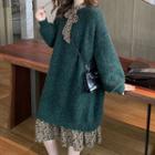 Long-sleeve Floral Midi Dress / Sweater / Set