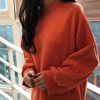 Crew-neck Brushed Fleece Lined Pullover Dress