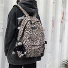 Leopard Print Nylon Backpack