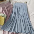 High-waist Pleated Midi Skirt In 5 Colors