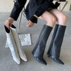 Low-heel Flap Tall Boots