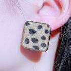 Milk Cow Print Square Dangle Earring