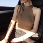 Knit Halter Top Khaki - One Size