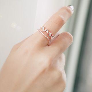 Layered Rhinestones Open Ring