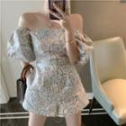 Short-sleeve Printed Romper