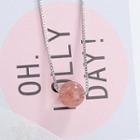 Bead Pendant 925 Sterling Silver Necklace 925 Silver - Pink & Silver - One Size