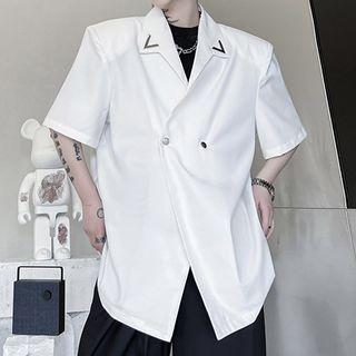 Short Sleeve Double Breasted Blazer