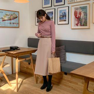 A-line Long Skirt & Belt