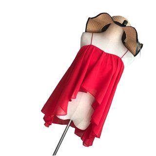 Spaghetti-strap Dip-back Chiffon Top