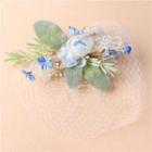 Bridal Flower Hair Clip With Veil
