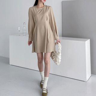 Zip-back Plain Sheath Dress
