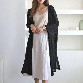 Open-front Sheer Robe Cardigan