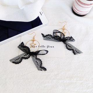 Lace Bow Star Hoop Earring