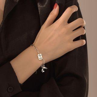 Butterfly & Tag Sterling Silver Bracelet