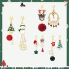 4 Pair Set: Alloy Christmas Dangle Earring (assorted Designs)