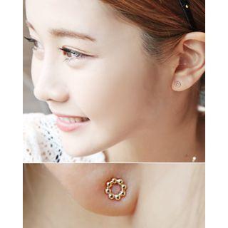 Bubble-hoop 10k Gold Ear Stud (2 Pcs) One Size