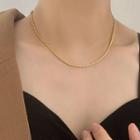 Braided Choker Necklace Gold - One Size
