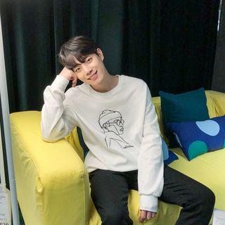 Embroidered Illustration Sweatshirt