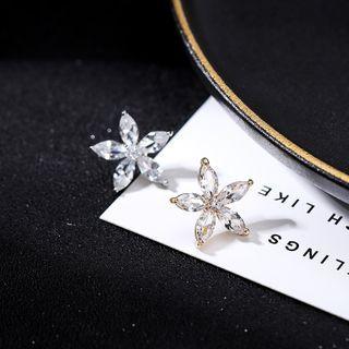 Rhinestone Five Leaf Clover Brooch