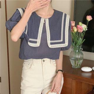 Crewneck Lace Oversize Blouse