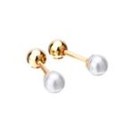 Fashion High-end Plated Gold Geometric Round Pearl Detachable Cufflinks Golden - One Size