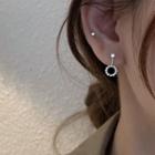 Rhinestone Hoop Dangle Earring 1 Pr - Silver - One Size