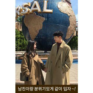 Double-breasted Loose-fit Trench Coat With Sash