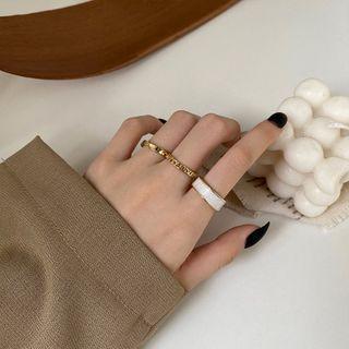 Set: Alloy Open Ring (assorted Designs) 01 - Gold - One Size