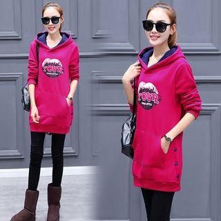 Long-sleeve Hooded Fleece-lined Top