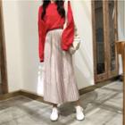 Plain Pullover / Midi Accordion Pleated Skirt