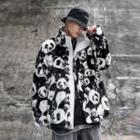 Reversible Panda Print Fleece Zip Jacket