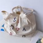 Print Lettering Tote Bag Off-white - One Size