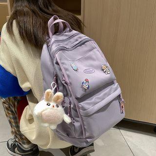 Plain Nylon Backpack / Brooch / Bag Charm / Set