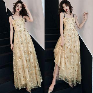 Sleeveless Star Sequined Prom Dress