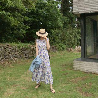 Tie-neck Floral Maxi Sundress