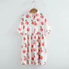 Fruit Print Short-sleeve Shirt Dress