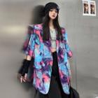 Elbow-sleeve Tie-dyed Blazer