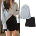Asymmetrical Shirt / A-line Slit Skirt