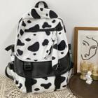 Cow Print Buckled Backpack