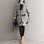 Printed Loose-fit Button Coat