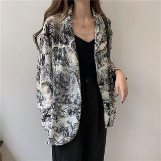 Printed Single-breasted Blazer Shirt - One Size