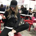 Set: Lettering Sweatshirt + Slim-fit Sweatpants