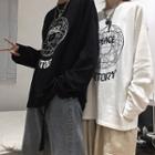 Couple Matching Long-sleeve Geometric Print T-shirt