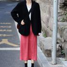 Plain Blazer / Straight Fit Midi Skirt