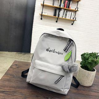 Pompom Canvas Backpack