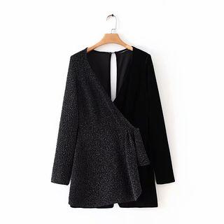 Long-sleeve Velvet Playsuit