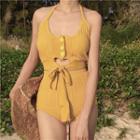 Set: Tie Waist Swim Top + Swim Bottom